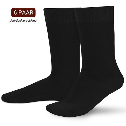 Qualifeet 6-pack of seamless black cotton smart casual socks for men and women