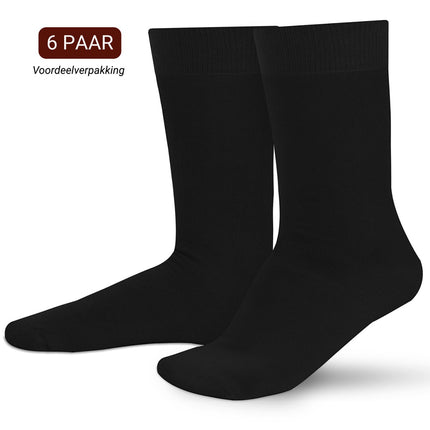 Qualifeet 6-pack of seamless black cotton smart casual socks for men and women